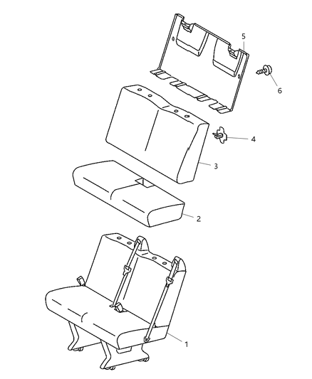 2006 Dodge Sprinter 3500 Rear Seat - 2 Passenger Diagram