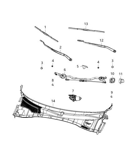 2018 Dodge Charger System, Windshield Wiper Diagram 1