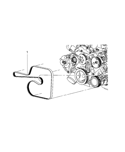 2011 Jeep Grand Cherokee Belts, Serpentine & V-Belts Diagram 2