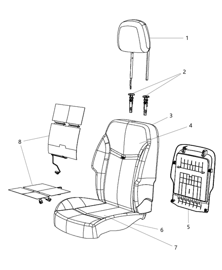 2012 Chrysler 200 Front Seat - Bucket Diagram 5