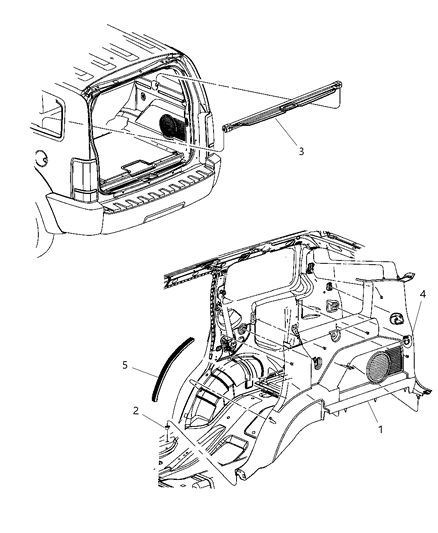 2009 Jeep Liberty Quarter Trim Panel Diagram