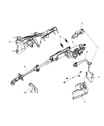 2010 Dodge Nitro SHROUD-Steering Column Diagram for 1HF76ZJ8AA