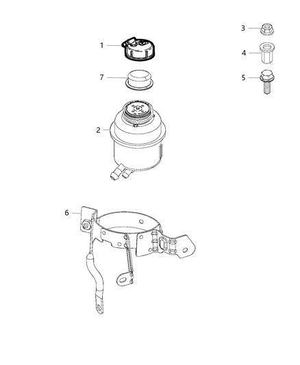 2015 Ram ProMaster City Bracket-Power Steering Reservoir Diagram for 68261725AA