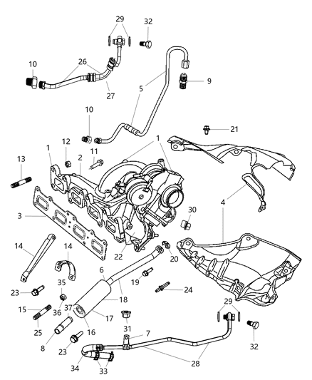 2009 Chrysler PT Cruiser Gasket-Exhaust Manifold Diagram for 4884447AA