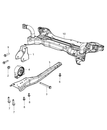 2013 Jeep Patriot Engine Mounting, Front Diagram 6