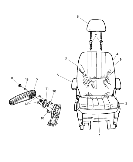 2006 Dodge Grand Caravan Cover-Seat Back Diagram for 1DW111D1AA