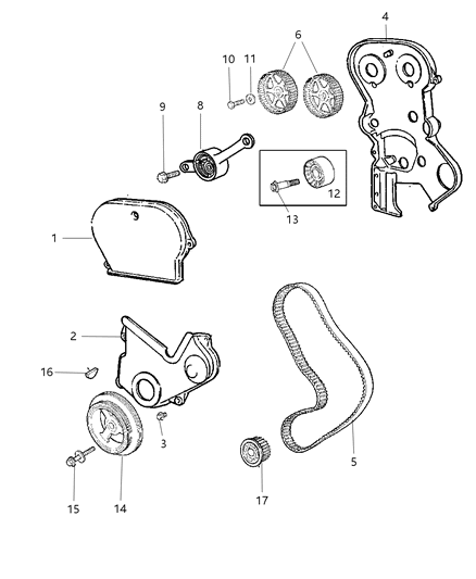 2006 Dodge Grand Caravan Timing Belt / Chain & Cover Diagram 1