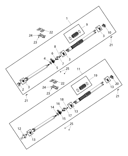 2020 Ram 1500 Drive Shaft Diagram for 68262512AC