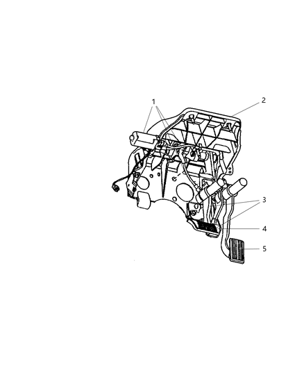 2004 Dodge Ram 1500 Pedal, Brake, Power Adjustable Diagram