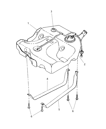 2005 Chrysler Sebring Strap-Fuel Tank Diagram for 4578234AA