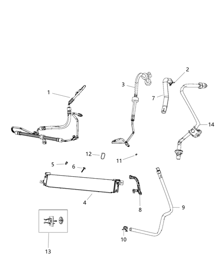 2011 Jeep Grand Cherokee Hose-Power Steering Return Diagram for 5154407AA