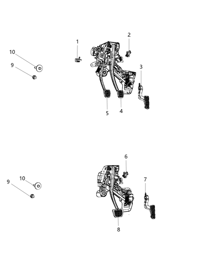 2020 Jeep Wrangler Accelerator Pedal And Related Parts Diagram