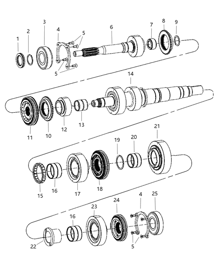 2005 Dodge Dakota Input & Output Shaft Diagram