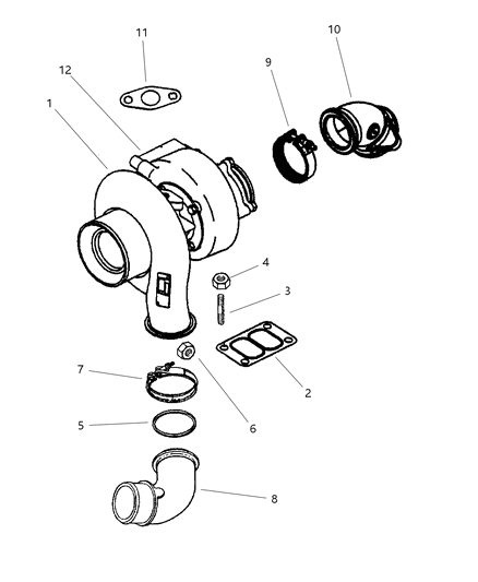 1998 Dodge Ram 3500 Elbow-Air Intake Diagram for 4746644