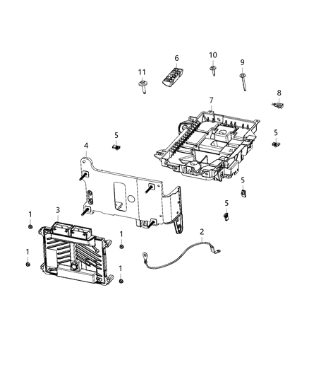 2021 Jeep Cherokee Modules, Engine Compartment Diagram 1