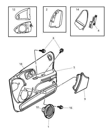 2003 Chrysler Concorde Grille-Speaker Diagram for PT98XDVAB