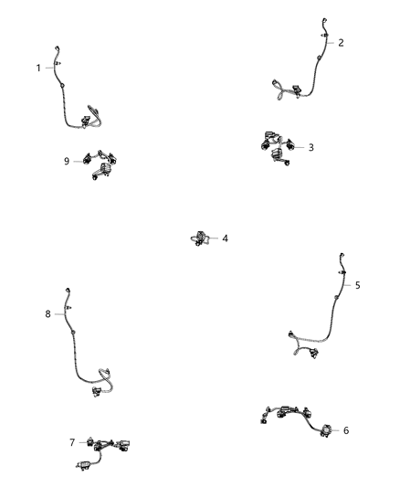 2017 Jeep Wrangler Wiring - Front Seats Diagram