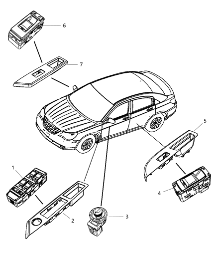 2010 Dodge Avenger Bezel-Switch Diagram for 1JX191DVAA