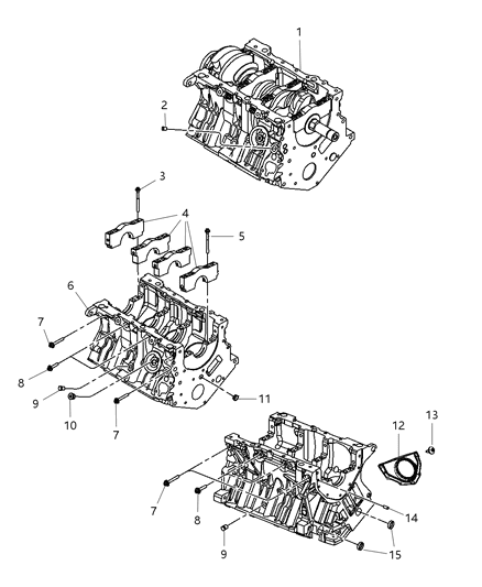 2010 Dodge Avenger Cylinder Block & Hardware Diagram 6