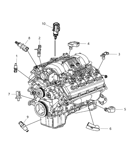 2009 Dodge Charger Sensors - Engine Diagram 3