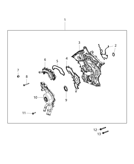 2017 Dodge Grand Caravan Timing Case Cover Diagram