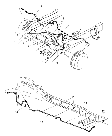 2001 Dodge Dakota Line-Brake Diagram for 52009852AC