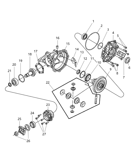 2009 Chrysler 300 Housing And Differential With Internal Components Diagram 1