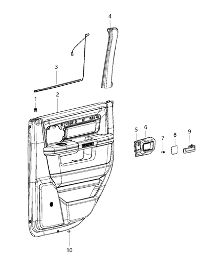 2020 Ram 2500 Panel-Front Door Trim Diagram for 7AY071X7AA