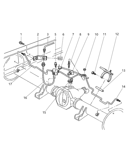 1997 Dodge Ram 3500 Lines & Hoses, Brake, Rear Diagram