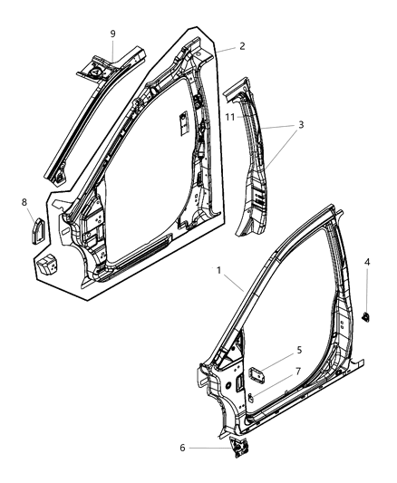 2010 Chrysler Town & Country Panel-B-Pillar Diagram for 5109490AE