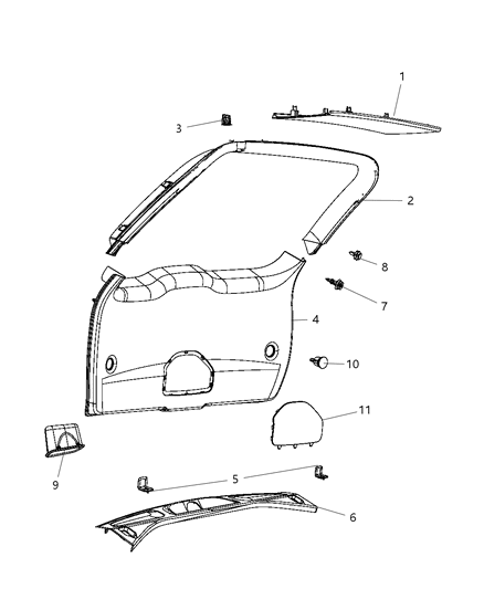 2011 Dodge Durango SCUFF-LIFTGATE Diagram for 1GW67BD3AB