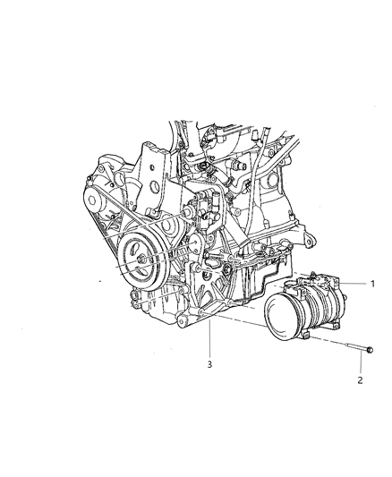 2004 Chrysler PT Cruiser Compressor Mounting Diagram 1