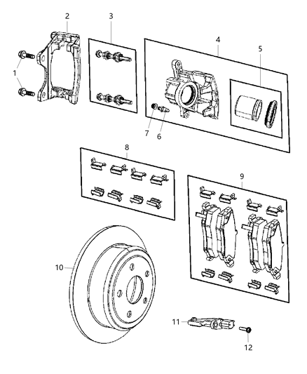 2007 Dodge Nitro Brakes, Rear Disc Diagram