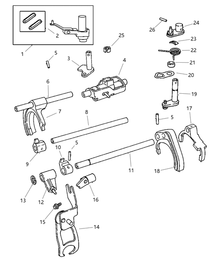 2003 Dodge Neon Fork & Rails Diagram 1