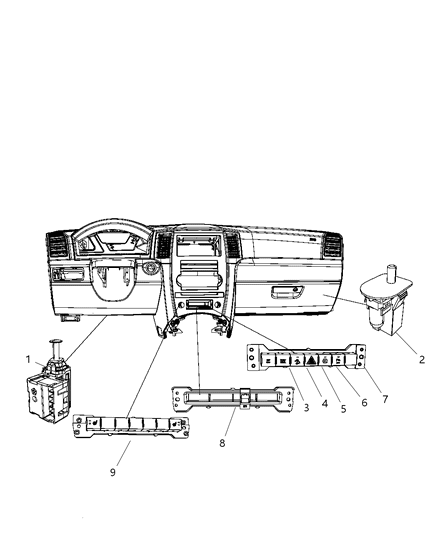 2010 Jeep Grand Cherokee Switches Instrument Panel Diagram