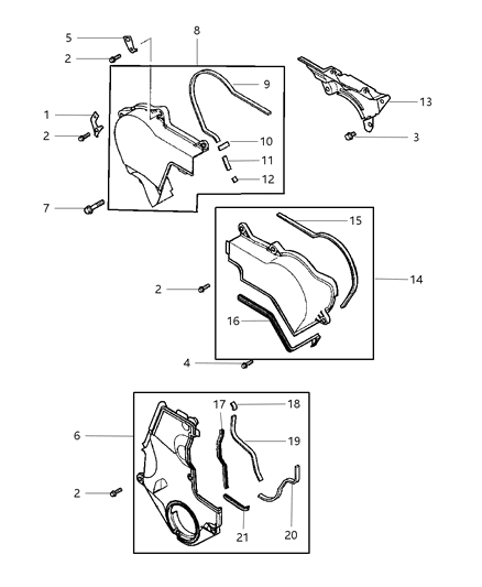 2003 Chrysler Sebring Timing Belt Cover Diagram 2