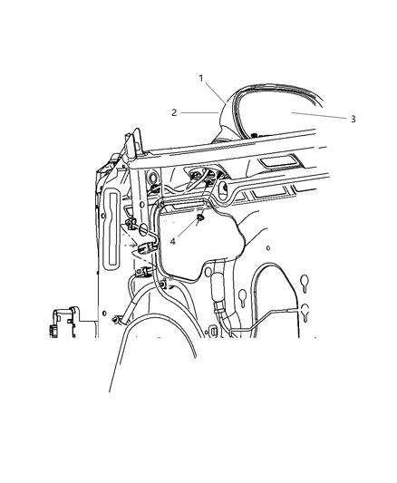 2012 Dodge Challenger Outside Rearview Electric Heated Mirror Diagram for 1GD72ZR3AD