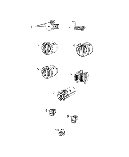 2018 Chrysler 300 Switches - Instrument Panel Diagram