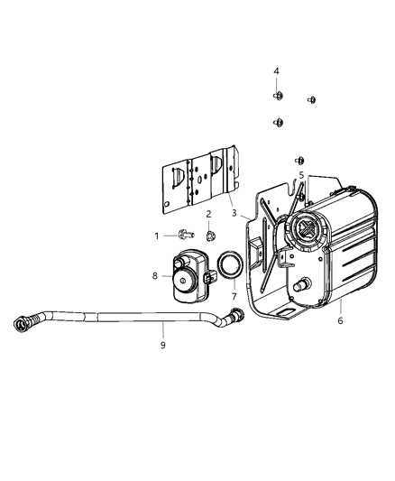 2010 Dodge Nitro Vapor Canister & Leak Detection Pump Diagram