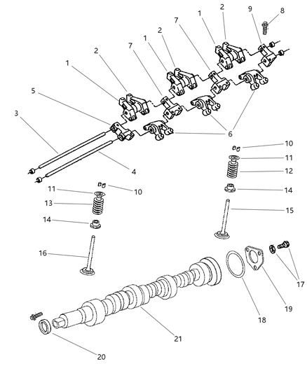 2001 Chrysler Prowler Camshaft & Valves Diagram