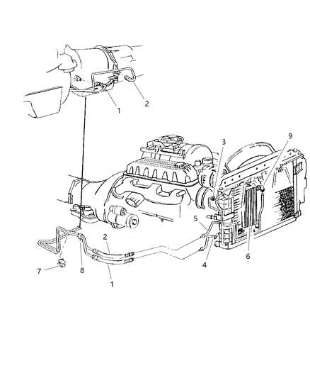 1997 Jeep Grand Cherokee Tube Oil Cooler Diagram for 52079591