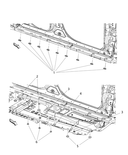 2020 Jeep Cherokee Floor Pan Plugs Diagram 2