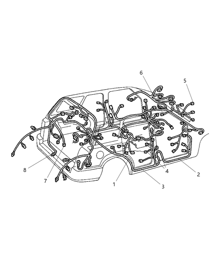 1999 Jeep Grand Cherokee Wiring-Overhead Lighting Diagram for 55196754AA