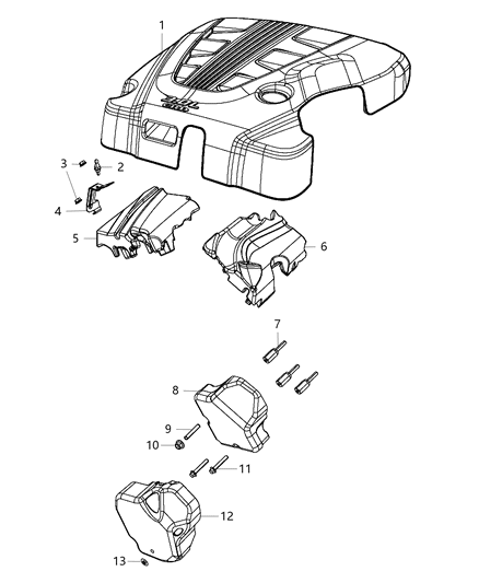 2012 Chrysler 300 Engine Covers & Related Parts Diagram 1