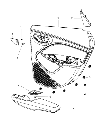 2012 Dodge Dart Panel-Rear Door Trim Diagram for 1TN09DX9AB