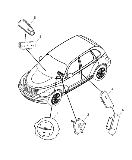 2005 Chrysler PT Cruiser Air Bags & Clock Spring Diagram