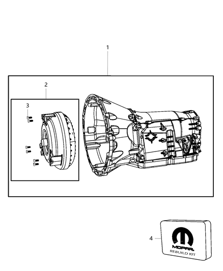 2008 Dodge Challenger Transmission / Transaxle Assembly Diagram