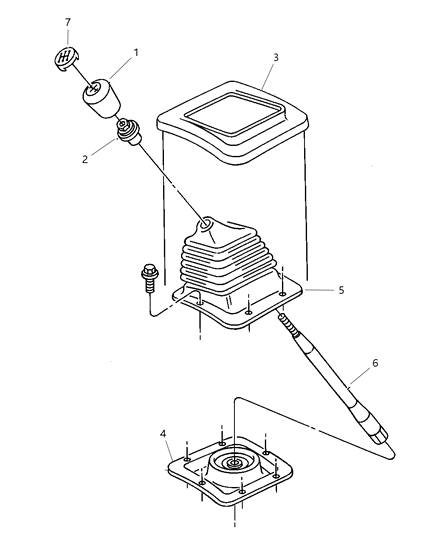 1998 Dodge Dakota Gear Shift Controls Diagram 1