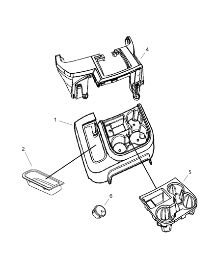 2008 Dodge Ram 3500 Bezel-Center Console Diagram for 1DP381J3AA