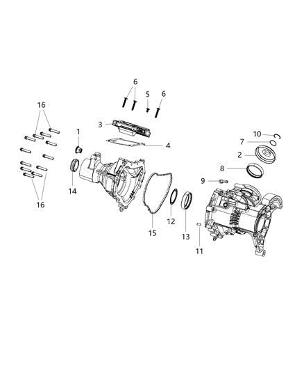 2016 Chrysler 200 Power Transfer Unit Service Parts Diagram